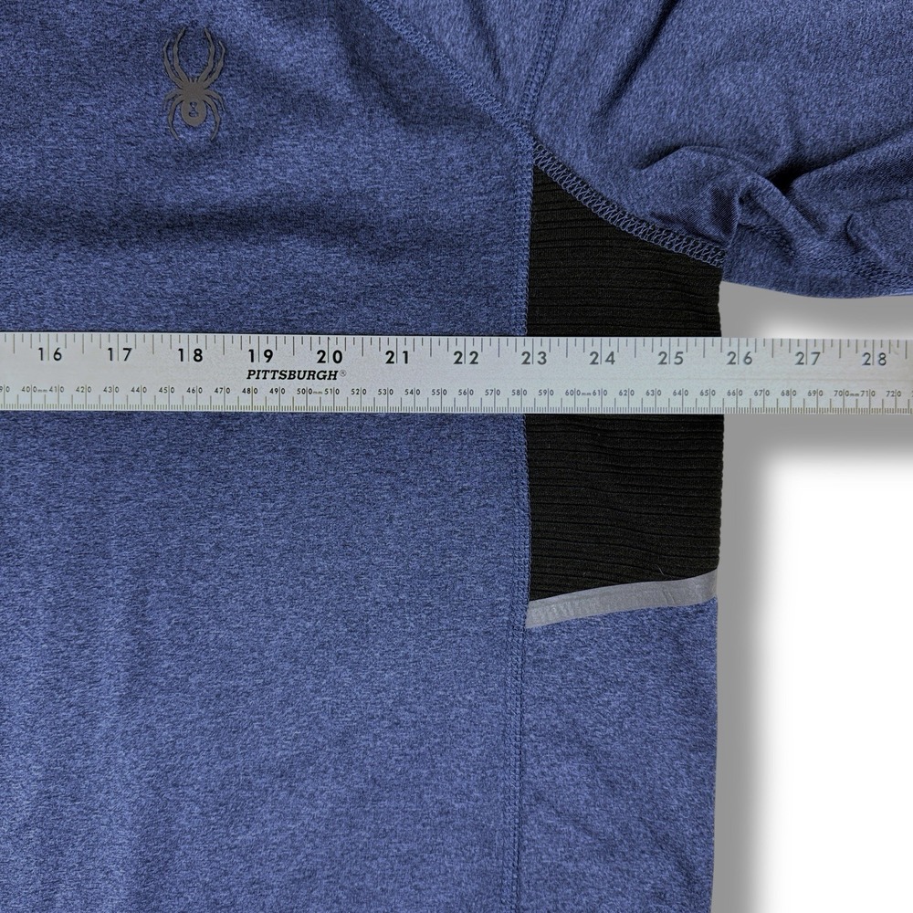 Spyder Active Shirt Mens XL‎ Blue Long Sleeve Stretch Pullover Poly Spandex - Picture 3 of 9